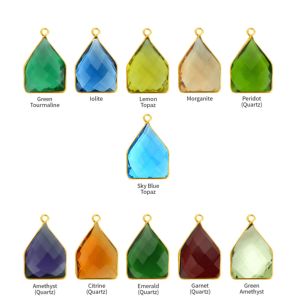Colgante de cuarzo amatista con forma de cometa, piedra facetada, abalorio galvanizado de oro para collar, joyería de bisel hecha a mano - Product Image 3