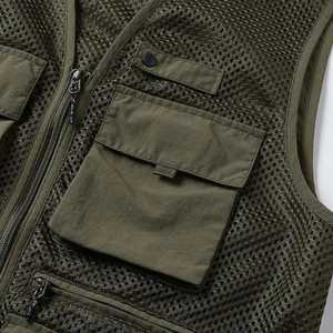 Wholesale Casual Custom Jacket Sleeveless <b>Men</b> <b>Vest</b> Jacket Utility Multi Pocket Cotton Polyester <b>Men</b> Cargo <b>Vest</b> Work <b>Men's</b> <b>Vest</b> - Product Image 5