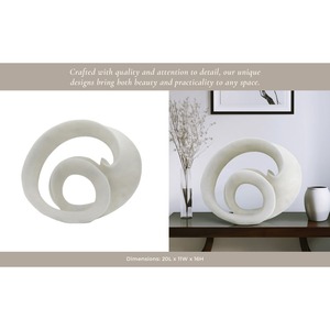 Objet de table blanc artistique, sculpture, pièce décorative de qualité supérieure pour les espaces domestiques contemporains, vente en gros en provenance d'Inde - Product Image 5