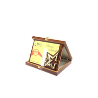 Placa de Madera en Forma de Estrella de 8x10 Pulgadas, Pulida y Duradera, con Logotipo Personalizado, Fabricada en India, Caja de Regalo para Regalos Corporativos, Precio de Fábrica Disponible