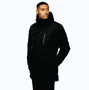 100% Polyester X2 Polar <b>Fleece</b> <b>Black</b> Full Zip Ice Tech Puffer Coat Fully Padded For Comfort and Warmth - Product Image 1