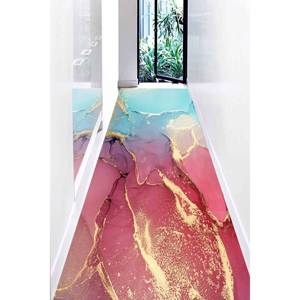 พรมลายหินอ่อนสีชมพูและสีฟ้า: พรมกันลื่นลายทอง, พรมเชนิลล์ - Product Image 4