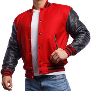 Low Moq Best Price New Design Leather Sleeve Varsity Jacket Factory Direct Sale CollegeBaseballjacket for men - Product Image 4
