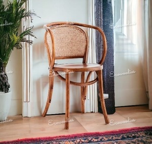 เก้าอี้หวายไม้ไผ่ธรรมชาติกลางแจ้งดีไซน์แฟชั่นหรูหราทันสมัยสำหรับร้านอาหารสวนระเบียงสวนหรือวิลล่า - Product Image 2