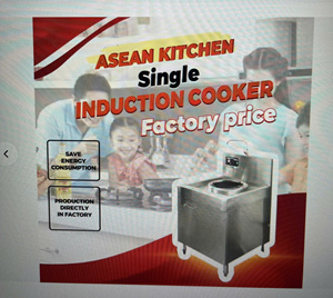 8KW 1-Burner Induction <b>Wok</b> Range New Technology Kitchen Machine for Hotels 800x800x800/1100 Size with 1-Year Warranty - Product Image 4