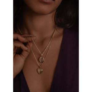 Maison <b>Heart</b> <b>Locket</b> Diamond Necklace with Ribbed Design - Product Image 2