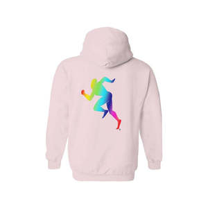 Sweat à capuche unisexe Gildan Rainbow Running Man en molleton délavé, broderie 3D, doublure satinée, sérigraphié, tailles XXS XS S M XL - Product Image 2