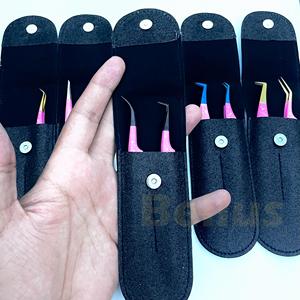 Pince à cils professionnelle en acier inoxydable de marque privée avec pointe en fibre pointue pour extensions de cils - Product Image 2