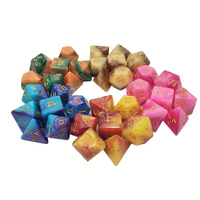 Dés en résine écologiques pour jeux de table D&D, Donjons et Dragons, CoC, jeux de rôle TRPG, Cthulhu, à facettes multiples, surface lisse incrustée, avec anneau