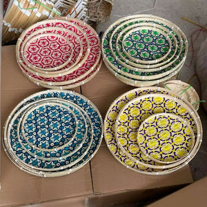 Bandeja premium de bambú natural hecha a mano para servir comida, bebidas y aperitivos - Product Image 1