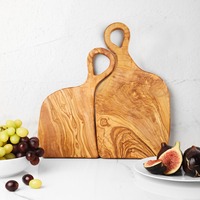 Planches à découper jumelles Romeo Juliet en bois d'olivier brun de Tunisie de qualité supérieure, blocs à découper durables pour charcuterie, fabriqués en Tunisie