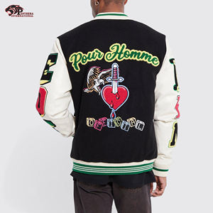 Veste d'hiver unisexe taille XL pour hommes haute qualité laine soie décontractée collège baseball universitaire support personnalisé chenille broderie - Product Image 6
