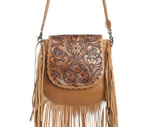 กระเป๋าถือหนังแท้สำหรับผู้หญิงกระเป๋าถือหนังคาวบอยสไตล์โบฮีเมียน - Product Image 2