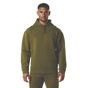 Sweat à capuche en coton épais pour hommes de luxe surdimensionné conçu sur mesure Logo brodé épais tissu français teint uni pour l'hiver - Product Image 1