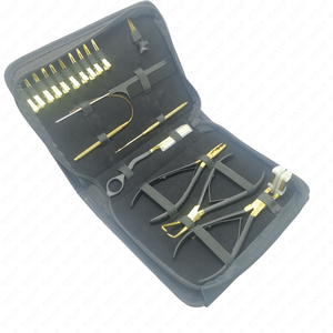 สีทองและสีดําบรรจุภัณฑ์ที่กําหนดเองและโลโก้ชุดเครื่องมือต่อผมราคาขายส่งชุดต่อผมสแตนเลส - Product Image 2