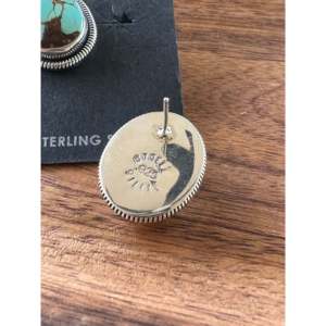 Wydelle Billie #8 Turquoise & <b>Sterling</b> <b>Silver</b> <b>Stud</b> Earrings Bezel Setting Inlay Technology - Product Image 5