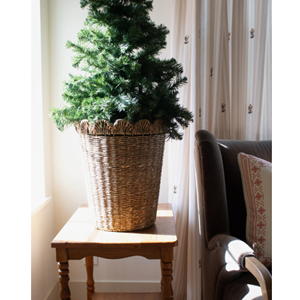 Cesta de mimbre natural tejida a mano con borde festoneado para árboles y flores, cesta decorativa de mimbre para el hogar, procedente de Vietnam. - Product Image 6