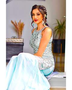 Heavy Georgette Top con Plazzo Set Designer Sharara Set Fancy Designer Top y Plazzo para damas - Product Image 2