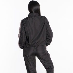 Ensembles de coupe-vent pour femmes personnalisables, fermeture éclair, motif uni, veste et pantalon deux pièces avec logo personnalisé, fournisseur en gros - Product Image 6