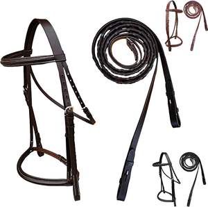 Bridon et rênes en cuir pour cheval, vente en gros, fabricant de bridons en cuir anglais, fournisseur de bridons en cuir marron taille standard - Product Image 6