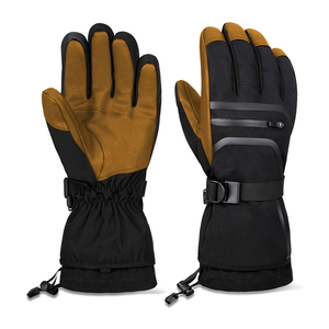 Gants de ski canadiens unisexes isolés pour l'hiver avec fermeture à crochet et boucle en cuir pour le ski, le snowboard et la randonnée. - Product Image 2