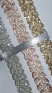 GlitzLeaf Handwork Dentelle Traditionnelle Luxe Dentelle Brodée Séquence Incarnation Style Fantaisie pour Décorations Traditionnelles Modernes - Product Image 2