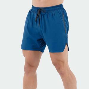 Pantalones cortos de gimnasio para hombre hechos de algodón de último diseño para tamaño adulto Fabricación de Pakistán Ropa de hombre Pantalones cortos de gimnasio azul Poliéster - Product Image 1