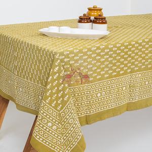 Décoration d'intérieur, design traditionnel de luxe, nappe de table en coton à motifs floraux Dabu faits à la main, couverture de table pour la décoration - Product Image 3