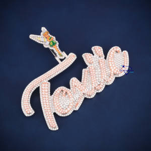 Haute qualité conception personnalisée glacé Style Hip Hop 925 argent Sterling coupe ronde Moissanite diamant lettre pendentif pour hommes femmes - Product Image 2