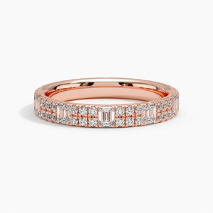 Luxury 925 <b>Silver</b> Moissanite Diamond Band <b>Ring</b> with <b>Emerald</b> and Round Cut Accent Stones for Women Elegant Stackable Style Gifts - Product Image 6