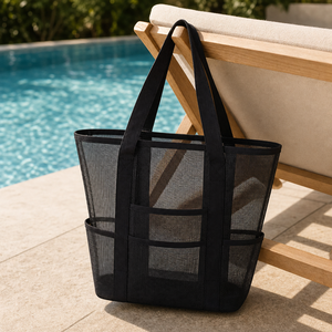 Mesh <b>Beach</b> <b>Tote</b> <b>Bag</b> Large Capacity Swim Storage <b>Bag</b> with Pockets for Outdoor Travel - Product Image 3
