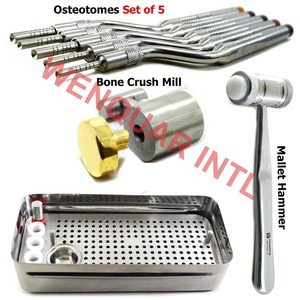 Ostéotomes de haute qualité PRF Membrane boîte os propagation os écraser moulin marteau maillet Instruments dentaires - Product Image 1