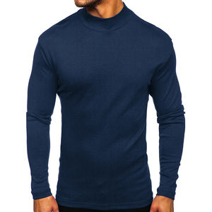 Haute qualité hommes décontracté à manches longues hiver échauffement écologique Anti-rides personnalisable en vrac T-Shirts 100% Polyester imprimé - Product Image 1