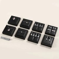 VANLOCY Pu Personnalisé Bracelet Collier Bague Montre Plateau De Présentation Pour Bijoux Vitrine De Luxe Plateau À Bijoux En Cuir Noir