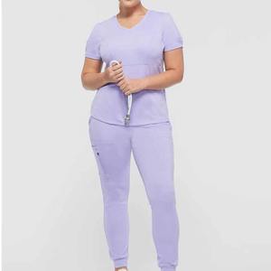 Bata de Laboratorio y Uniforme Médico para Mujer, Conjunto de Tela de Punto de Poliéster/Algodón con Bordado Personalizado 2025 - Product Image 5