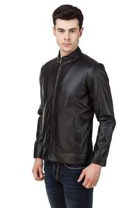 Ropa de hombre Chaqueta de cuero con cremallera completa personalizada Chaqueta bordada de gran tamaño Chaqueta de cuero de invierno para hombre - Product Image 3