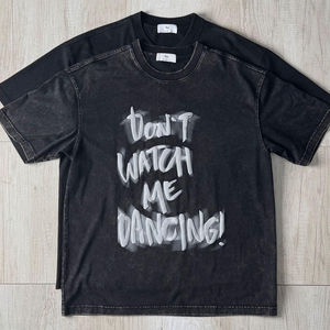 OEM personalizado DTG impresión Puff impresión sublimación peso pesado bordado Vintage 100% algodón lavado ácido camiseta - Product Image 6