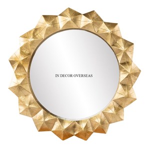 Miroir de forme ronde de la meilleure qualité avec des papillons en métal plaqué or cadre design maison et hôtel salon décoration approvisionnement - Product Image 3