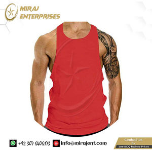 Vente en gros de gilet de fitness sans manches débardeur de gymnastique à coupe musculaire bon marché pour musculation technique délavée en vrac - Product Image 4