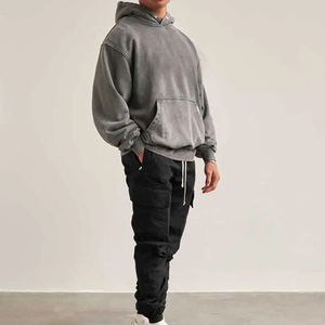 Sweat à capuche oversize premium coupe régulière 460 g/m² délavé à l'acide 100 % coton Hiver Homme Femme Streetwear Décontracté - Product Image 6