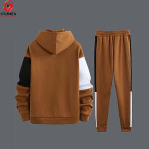 Survêtement en molleton uni à capuche pour hommes, grande taille, avec un design unique, vente en gros, automne, personnalisé - Product Image 2