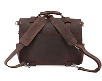 Porte-documents vintage en cuir véritable Crazy Horse unisexe, grande capacité, étui pour ordinateur portable, sac à bandoulière imperméable, pour le bureau