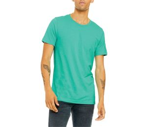 T-shirt unisexe à manches courtes vert mer chiné 100% coton Design de logo personnalisé Type de motif solide en polyester/coton - Product Image 1