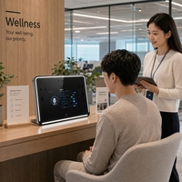 Analyseur de santé intelligent à capteur en alliage d'aluminium pour usage hospitalier - Terminal d'analyse de santé IA sans contact haute précision alimenté par prise