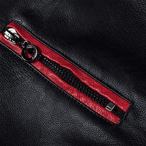 Chaqueta de Motociclista Personalizada de Invierno para Hombre, Cuello Alto, Manga Larga, PU, Ajustada, con Parches, Estilo Motociclista - Product Image 3