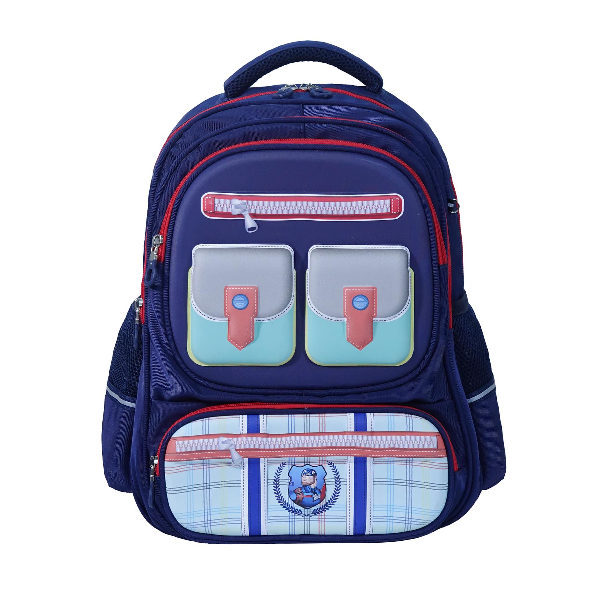 pink, dark blue, purple