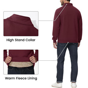 Automne et hiver nouvelle mode pull ample à manches longues couleur unie pull tricot Zip pull sweats hommes - Product Image 6