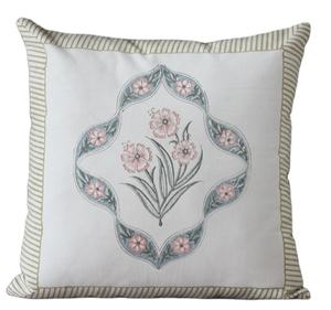 Funda de cojín decorativa hecha a mano con estampado Floral indio, 40x40, para almohada - Product Image 1