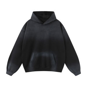Pull à capuche délavé en polaire lourde de haute qualité pour hommes Logo personnalisé Vente en gros Bon marché Streetwear Sweats à capuche - Product Image 2