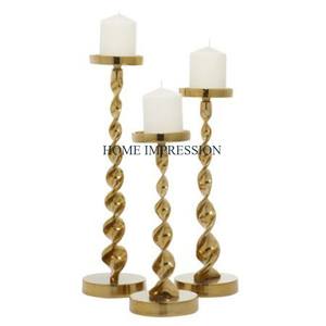 Candelabros de decoración de mesa pulida de oro y Metal con Base de mármol, candelabros altos hechos a mano de calidad superior con nuevo patrón de aspecto - Product Image 4